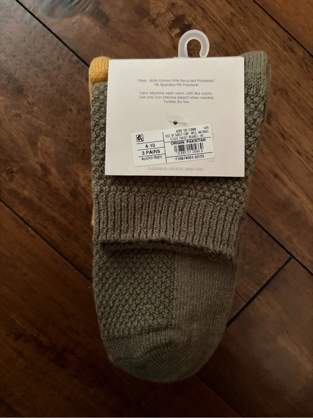 Auden Women's 3-Pack Crew Socks - White, Mustard, Olive